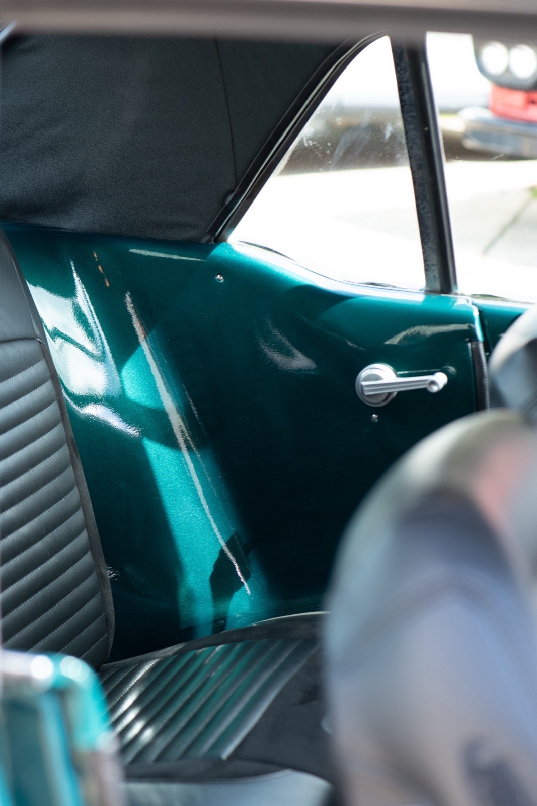 1967 Ford Mustang in metallic green, restored by Morgan Muscle Cars in Pelham, Alabama