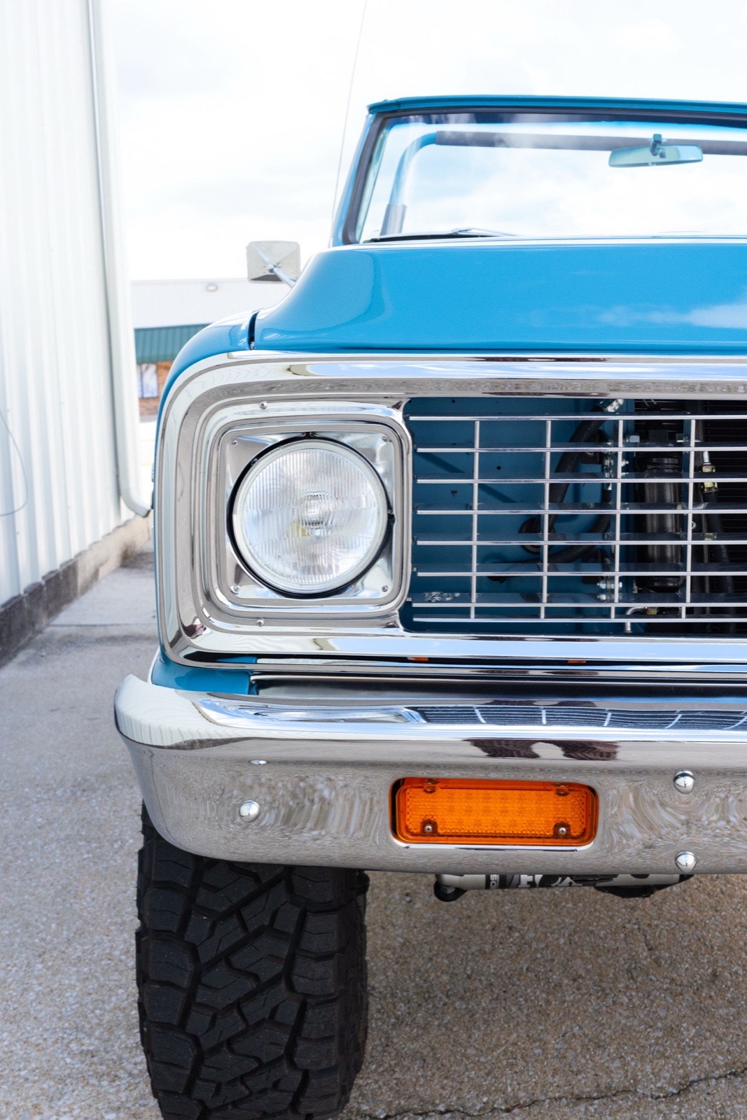 1972 Chevrolet K5 Blazer in light blue, restored by Morgan Muscle Cars in Pelham, Alabama