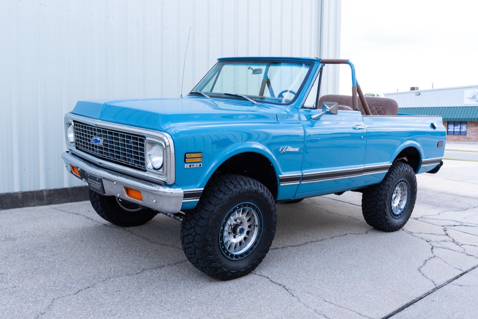 1972 Chevrolet K5 Blazer in light blue, restored by Morgan Muscle Cars in Pelham, Alabama