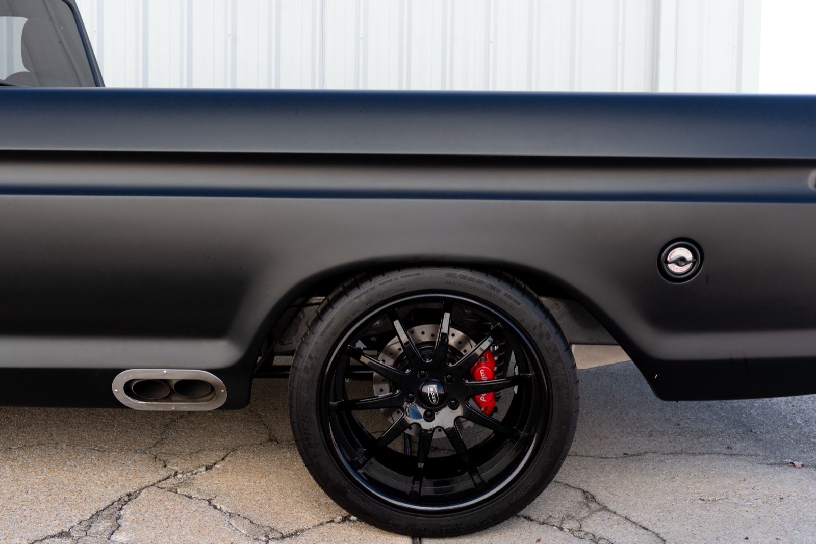 1973 Ford F-100 in satin black, restored by Morgan Muscle Cars in Pelham, Alabama