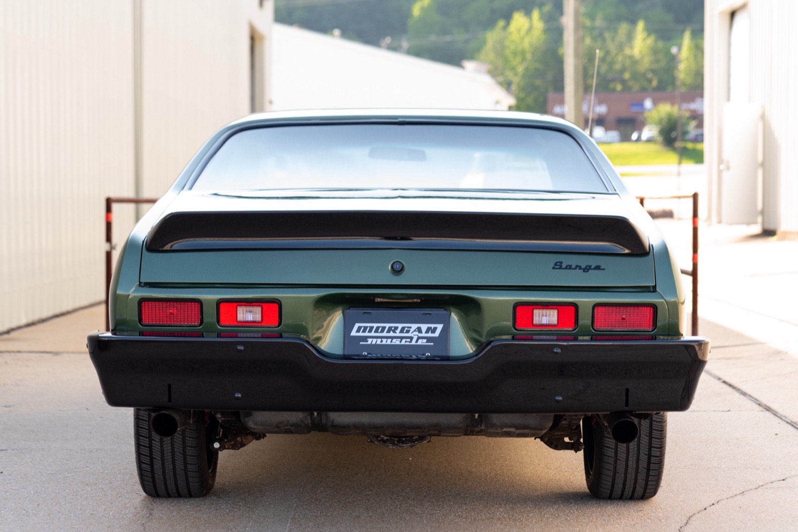 1973 Chevrolet Nova in olive green, restored by Morgan Muscle Cars in Pelham, Alabama
